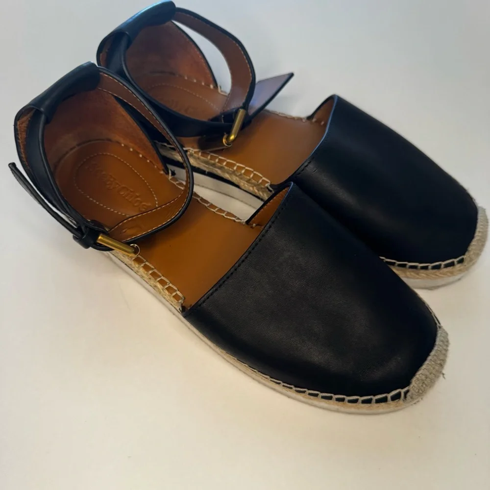 See by Chloe Glyn Black Espadrille Women's Shoes